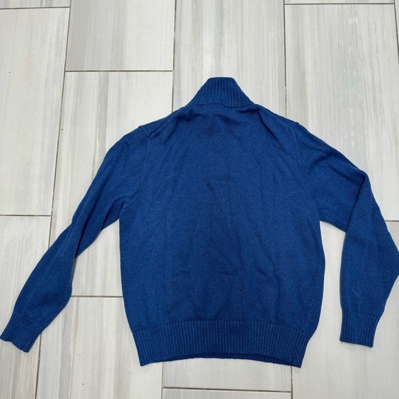 Polo Ralph Lauren Mens Navy Blue 3 Button Mock Neck Pullover Sweater M - Picture 6 of 6